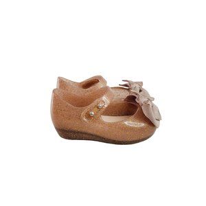 Mini Melissa Girls Toddler Ultra Tan Gold Glitter Bow Details Sandal EUR 19 US 4